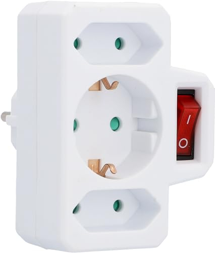 UNITEC Zwischenstecker 1xSchuko und 2xEuro Schal, weiß