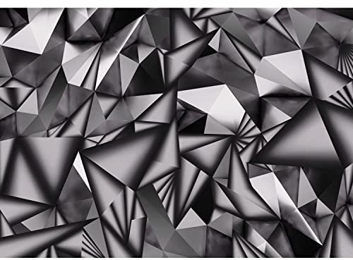 Runa Art Fototapete 3D Metalloptik 352 x 250 cm Vlies Tapeten XXL Moderne Wandtapete Wohnzimmer Schlafzimmer Schwarz Weiss 9162011c