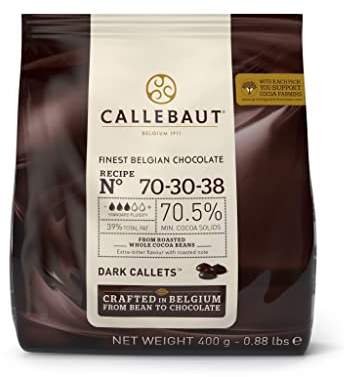 Callebaut - Gocce di cioccolato fondente 70%, sacchetto da 400 grammi