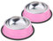 Soleebee Rosa Hundenapf aus Edelstahl Melamin-Napf für kleine Katzen Hunde rutschfeste Hundenapf 2er Set (200ML)