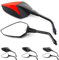 Area1 Universal Motorrad Rückspiegel Paar e-geprüft 2x M10 Rechtsgewinde + Linksgewindeadapter, passend für z.B. GSX-S GSF Bandit SV650 R12 S1000R/XR RnineT Scrambler R12 F750GS Tuono Brutale (rot)