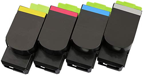TONER EXPERTE® 802H 4 Toner kompatibel für Lexmark CX410de CX410dte CX410e CX510de CX510dew CX510dhe CX510dthe (Schwarz: 4000 & Cyan, Magenta, Gelb: 3000 Seiten)