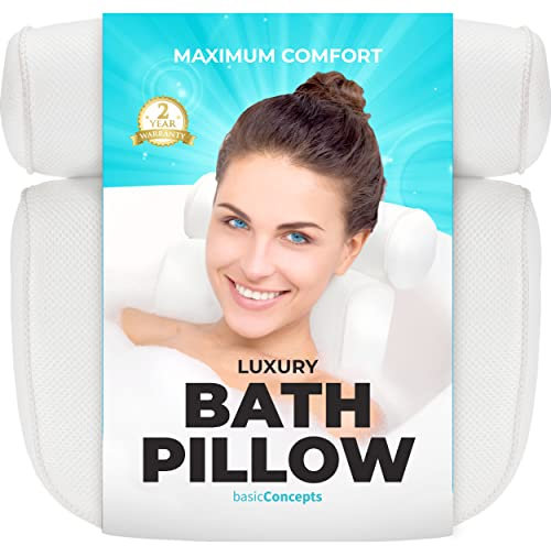 Almohada de baño, cojín de baño (ventosas potentes), para Cuello y Espalda, cojín de SPA (Malla 3D Transpirable), Almohada de Jacuzzi (Cabeza