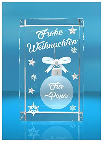 VIP-LASER 3D Weihnachtskugel Frohe Weihnachten - Motiv: für Mama (für Papa)