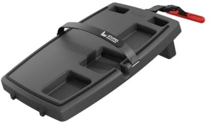STUPID Car Anti-Slip Multi-Compartment Car Organizer & Food Tray with Cargo Straps & Hooks, Gray/Black