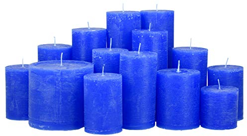 Premium Kerzenset 4,5 kg durchgefärbte Stumpenkerzen von Kerzenwelt 1. Wahl ohne Duft (cobaltblau)