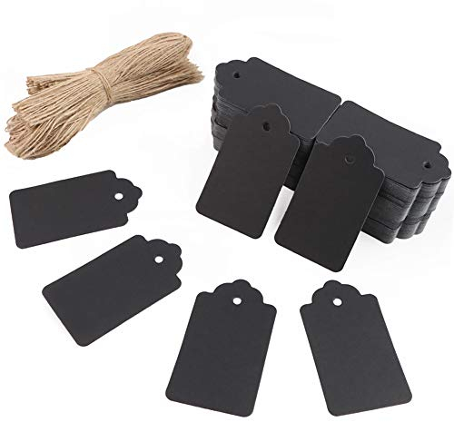 HAKACC HAKACC Kraftpapier Anhänger, 200 STK. Geschenkanhänger Etiketten Kraftpapier Anhänger mit Schnur Wunschkarten für Hochzeit Weihnachten