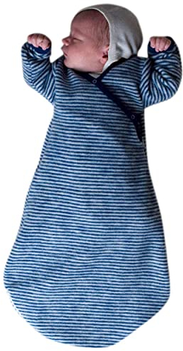 Lilano, Baby Wickelsack Flausch, 100% Wolle (kbT) (50-56, Marine/Natur)