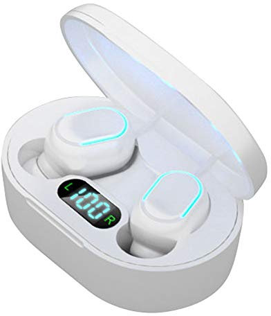 prasku E7S Auriculares Inalámbricos TWS Bluetooth 5.0 Auriculares Auriculares Intrauditivos Bajos Blanco