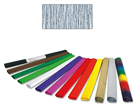Krepp-Papier, 10 Rollen, 50x250 cm, Silber