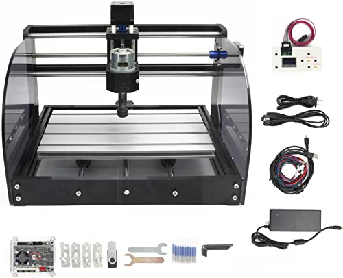 RATTMMOTOR Macchina fresatrice per incisione, 3 assi GRBL, Offline Control CNC 3018 Pro Max, 420 x 350 x 270 mm, controllo ER11, per PVC PCB e per intaglio legno fai da te