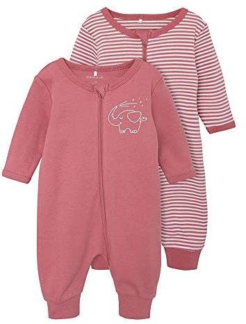 Name It 2er Pack Strampler mit Reißverschluss Mesa Rose-50