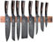 KÜCHENKOMPANE – Edelstahl Messerset Premium mit magn. Messerleiste als Messerblock | 8-teiliges Küchenmesser Set im Damast Design | Kochmesser mit ergonomischen Pakkaholzgriff | Designed in Germany