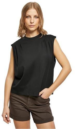 Urban Classics Women's Organic Heavy Pleated Shoulder Top Black, 4XL