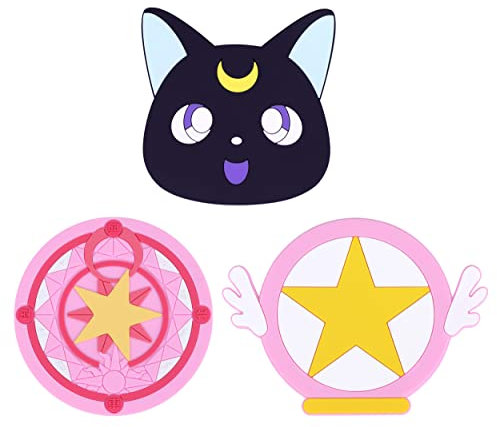Roffatide Anime Luna Card Captor Sakura Boisson Silicone sous - Verres 3pcs Mignon sous - Verres antidérapant résistant à la Chaleur sous - Verres réutilisables café sous - Verres Ensemble