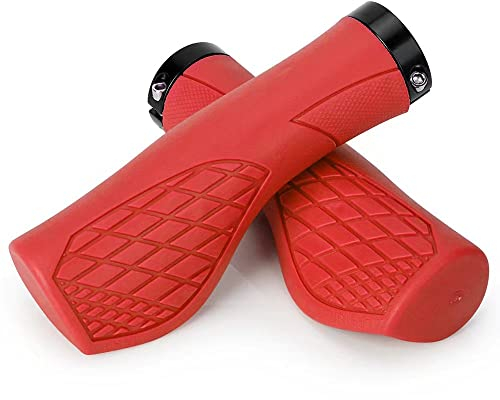Fahrradgriffe Ergonomisch - MTB lenkergriffe Fahrrad mit rutschfeste Sanft Gummi | Softe Single Lock-on Fahrrad Lenker Griffe für MTB, BMX, E-Bike, Crossbike,Dirt-Bike