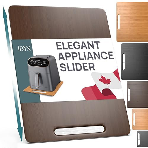 Ibyx Stylish sliding tray for your coffee machine and heavy duty kitchen appliances - Sturdy, slides easily under the cabinet, Brown, 12 W x 16 D