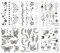 Zasjon Tatouage Ephemere Femme, 6 Feuilles Faux Tatouage Imperméables Minuscules, Tatouages Temporaires Autocollants Noir Tatouage pour Cou Bras Mains pour Hommes et Femmes