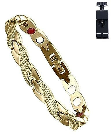 Magtherapy Menopause-Armband zum Abnehmen, magnetisches Therapie-Menopause-Wiedererleben-Armband, magnetische Armbänder für Männer, Abnehmen, Gewichtsverlust, Anti-Müdigkeit (Gold)