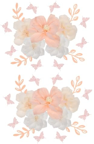 HOMSFOU 2 Sätze Blumen Aus Krepppapier Kunstblumen Für Die Wand 3D-papierblumen-wanddekoration Einfache Papierblumen Raumdekorationen Papierblumen Selber Machen Handbuch Requisiten Baby