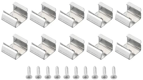 PATIKIL Clips De Fixation Pour Bandeau Led Lot De 40 Supports De Fixation En Acier Inoxydable Avec Vis Pour Câble Ruban brillant Néon Rgb De 9,5 Mm À 12 Mm