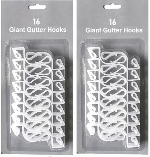 UKDeals Direct Gutter Hooks for Hanging Outdoor Christmas Xmas String Lights/Rope Lights Gutter Clips (Pack of 32 Clear)