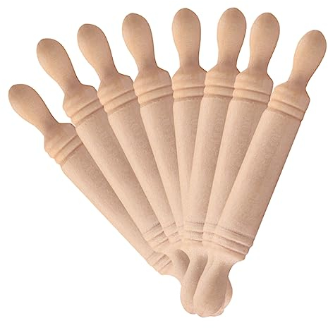 Ciieeo 8 Pezzi Mattarello Bambini Che Cucinano Mattarelli Per La Cottura Mattarelli Per Bambini Per La Cottura Arredamento Rulli Giocattoli Da Cucina Decorativi Casa Di Legno Bambino Mini