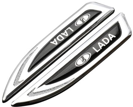 2PCS Auto Metall Logo Embleme Aufkleber, Für Lada Abzeichen Stickers Decals Car Styling Dekorative Zubehör,A/Silver