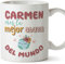 MUGFFINS Tazas Personalizadas para ABUELA - En Español - Mejor del mundo_Abuela - 11 oz / 330 ml - Regalo personalizable original y divertido
