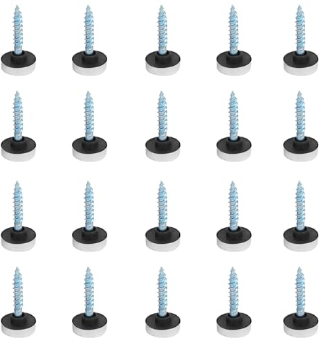 20PCS 20MM Mirror Screw Caps Stainless Steel Mirror Screw Cover with Decorative Cap Cover Self-Tapping Screws For Mirrors Fixing Bath Plates Wardrobes Glass Decor