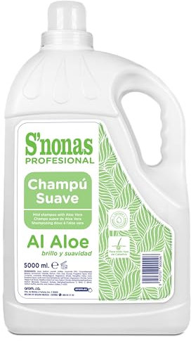 Champú Suave Aloe Vera para Uso Diario 5 Litros - Todo Tipo de Cabellos, Cuida y Revitaliza