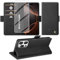 Giyer Handyhülle für iPhone 16 Pro Max Hülle mit Schutzfolie, Kartenfach Wallet Klapphülle Premium Leder Standfunktion Schutzhülle für iPhone 16 Pro Max 4G/5G Flip Case Cover Tasche (Schwarz)
