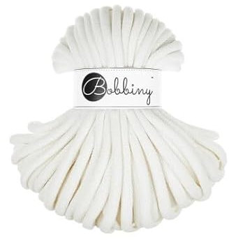 Flechtkordel Jumbo - 9mm - Baumwollkordel Baumwollgarn Garn Kordel Makramee Schnur Kordelband Natur Baumwolle DIY-Basteln 30m - Off White