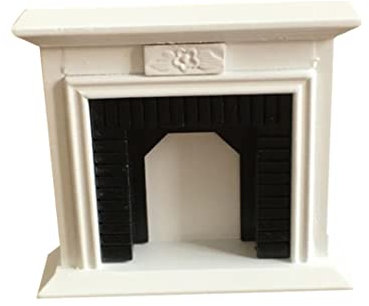 Veesper Miniaturen Christams Puppenhaus Kamin, 1:12 Puppenhaus Miniaturpuppenhaus Möbel Kamin Holzmöbel Weihnachtspuppenhaus Accessoires für Puppenhausdekoration