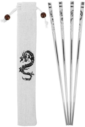 GREENADSCAPE Cute Dragon Chopsticks Korean Style Reusable for Kitchen Restaurant Use
