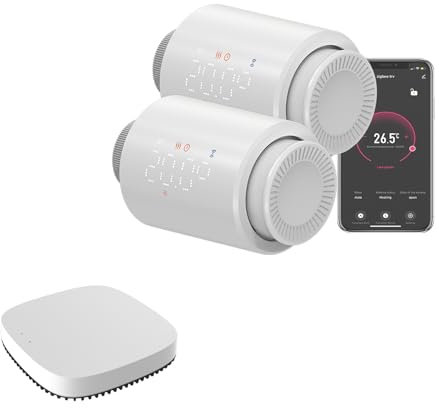 Qiumi Led Zigbee Thermostat Radiator Valve,eTRV,Smart Life APP Control,Voice control work with alexa googolehome