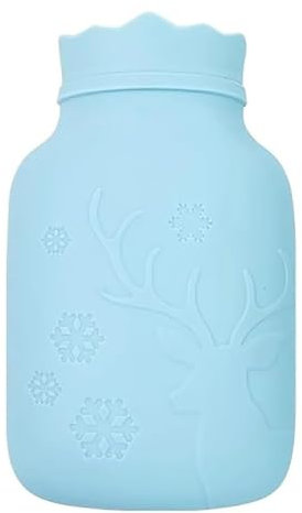 ZAFDZSW Bouillotte, Mini Bouillote, Bouillotte Regles Douloureuses, Silicone Chauffante pour Micro-Ondes, avec Housse Amovible, pour Compresse Chaude et Froide(Blue)