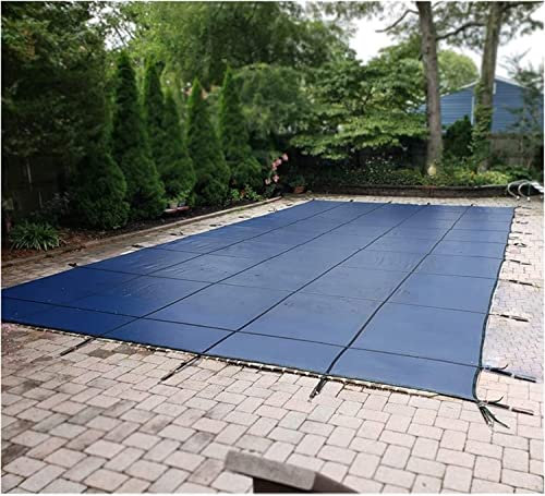 AVLLSO Manta térmica piscina Cubierta de seguridad para piscina de invierno para piscinas enterradas, Cubiertas rectangulares para piscinas con anclas de latón, Resortes de acero inoxidable(3m x 5m/10