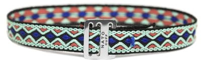Nato Cuff - Bracelet Ruban Ethnique 10mm - Fait Main en France Bijou Homme ou Femme Ajustable (Salta)