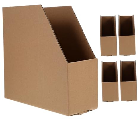 Angoily Große Aufbewahrungsboxen 5 Stück aus Karton mit Schräger Öffnung Stabile Papp Organizer zur Einfachen und Multifunktionalen Inventarorganisation für Lager und Büro