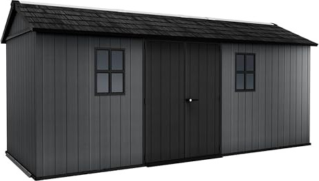 Keter Newton Plus Shed 17x7.5ft – Grey | Modular Outdoor Storage | Evotech Wood-Effect Resin | Customisable Layout | 20mm Thick Walls | Rust, Rot & Peel Resistant | Weatherproof & Maintenance-Free