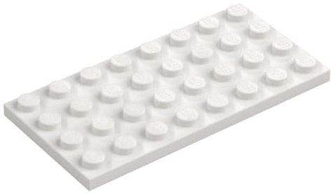 LEGO Plate Building Base 4 x 8, Part 3035 (White, 10, Bricks)