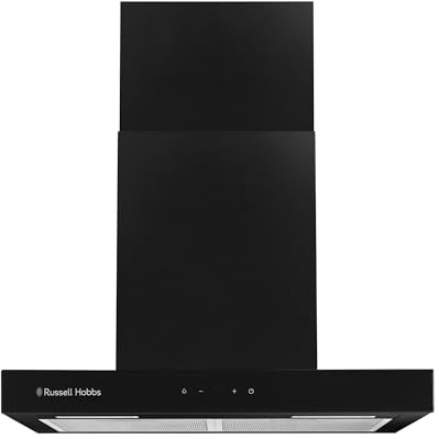 Russell Hobbs 60cm T-Shaped Cooker Hood in Black with 3 Speed Settings with 2x Washable Aluminium Filters, Extraction or Recirculation, Boost Function, ECO LED Lights A++ Energy Rating, RHGCH603B