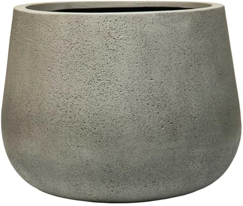 VIVANNO Pot de Fleurs en Fibre de Verre Grand Résistant au Gel Moderne 49x37 cm Gris Vésuve