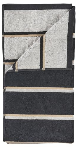 Zone Denmark Sauna Handtuch 100 x 50 cm Black/Soft Grey/Camel