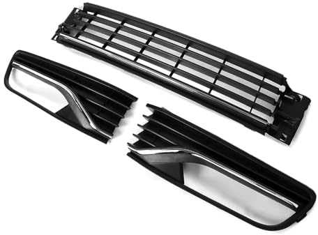 Frontkühlergrill Kompatibel Mit VW Für Polo 6R 2014 2015 2016 2017 Frontstoßstange Unterer Mittlerer Nebelscheinwerfergitter OEM: 6R0853677A9B9