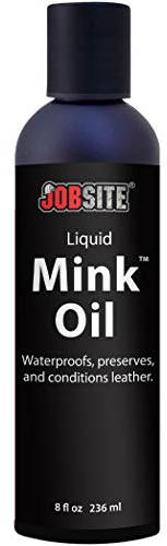 Huile liquide de vison d’imperméabilité du cuir – adoucit, protège et imperméabilise les gants, chaussures, ceintures, sacs, intérieurs de voiture et bottes en vinyle et cuir – 236 ml