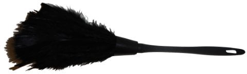 Black Feather Duster White Feather Duster Hot Maid Costume Accessory (Black)