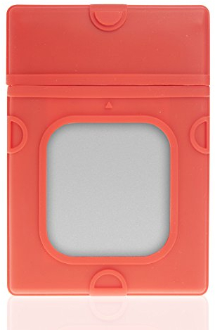 Poppstar Silikon Festplatten-Schutzhülle (Schutzgehäuse für 2,5 Zoll HDD SSD Festplatte), zum sicheren Transport (Notebookfestplatten und SSDs bis 9,5 mm Höhe), rot