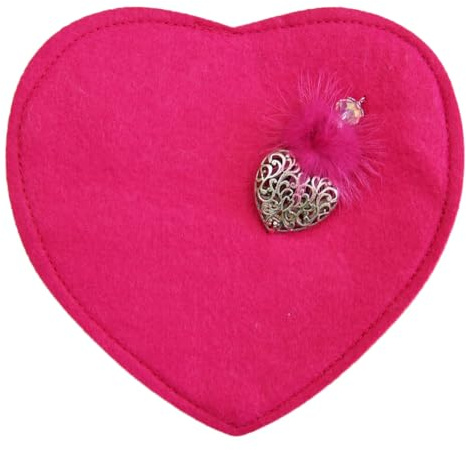 Herz Trachtentasche Damen aus Filz mit Edelweiß Strass Applikation – Dirndl Umhängetasche mit Reißverschluss & Umhängeband – Trachten Handtasche Herzform Farbwahl